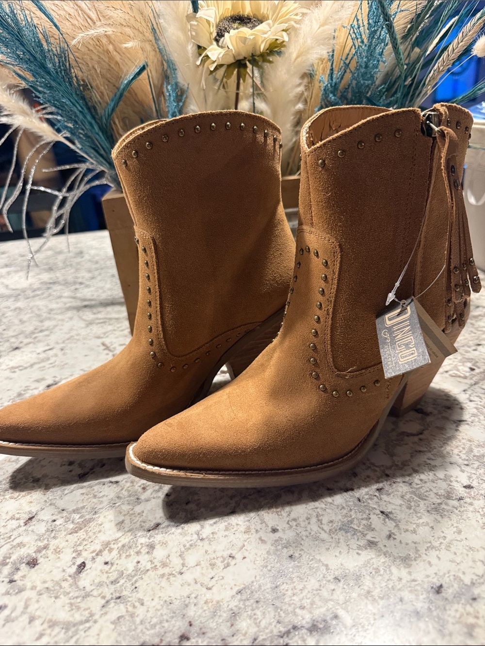 Women’s Dingo Suede Western Ankle Boots - Tan